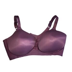 Vanity Fair Bra 40DD Women's Full Figure Beauty Back Smoothing Purple Wireless